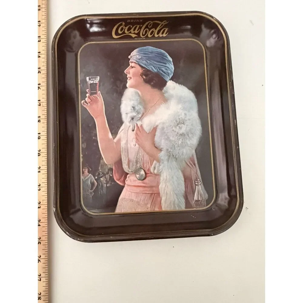 vtg. 1973 coca cola advertising serving tray Flapper Girl